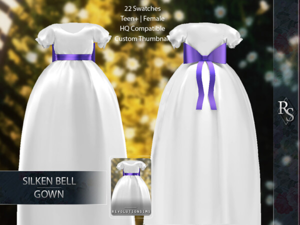 Silk bell shaped gown from Revolution Sims