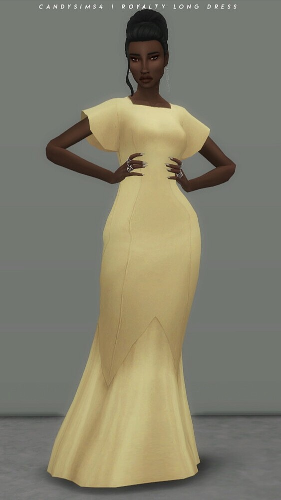 Royalty Long Dress from Candy Sims 4