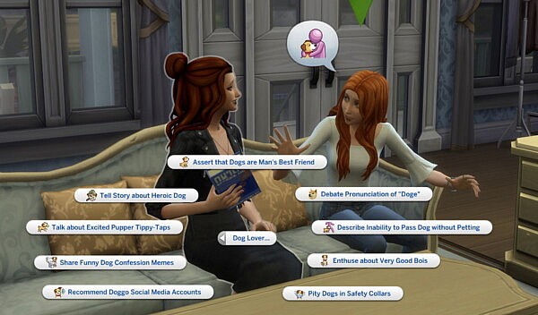 Trait Extras: Pet Lover Social Interactions by helaene from Mod The Sims