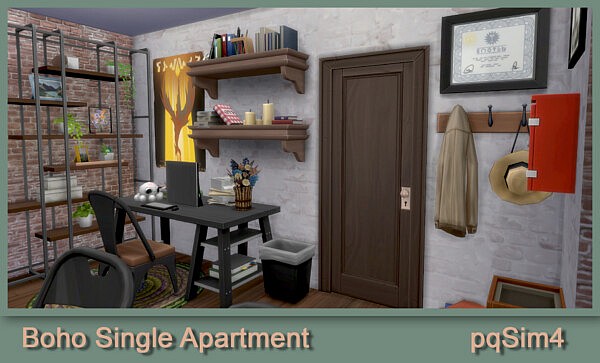 Boho single apartment from PQSims4