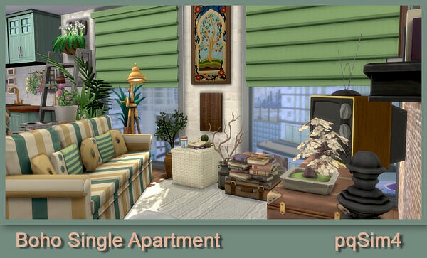 Boho single apartment from PQSims4