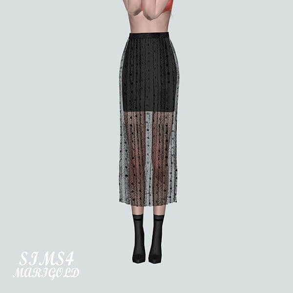 ST 3 Accordion Long Skirt from SIMS4 Marigold