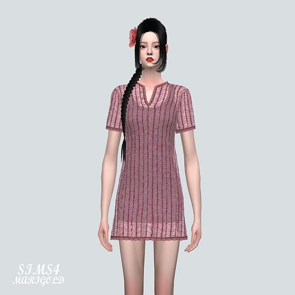 5 ST Knit Mini Dress from SIMS4 Marigold