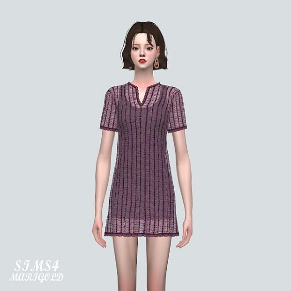 5 ST Knit Mini Dress from SIMS4 Marigold