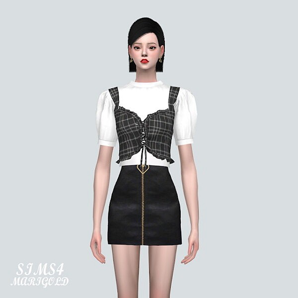 LU Frill Bustier Blouse from SIMS4 Marigold