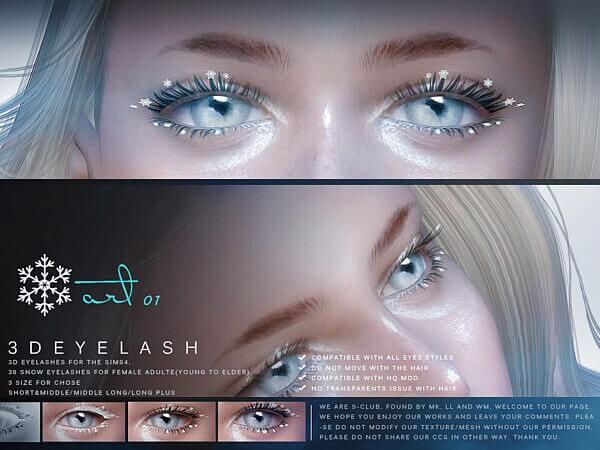 3D Eyelashes F Snow by S Club from TSR