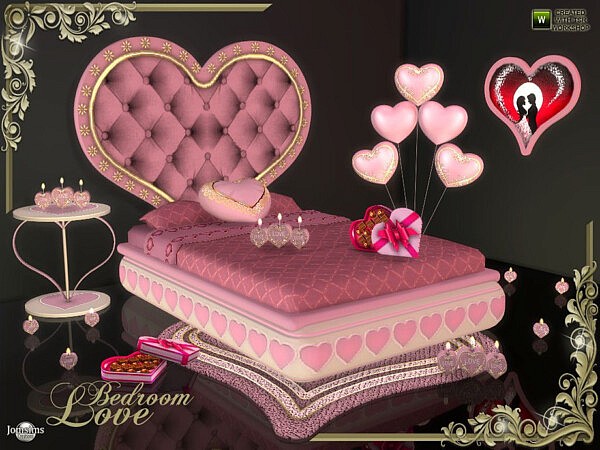 Love decorations bedroom by jomsims from TSR