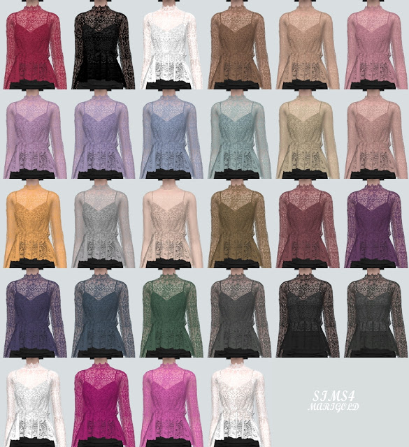 BT Lace Blouse V2 from SIMS4 Marigold