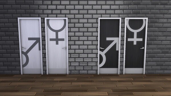 Modern Restroom Doors by johnboy21bc from Mod The Sims