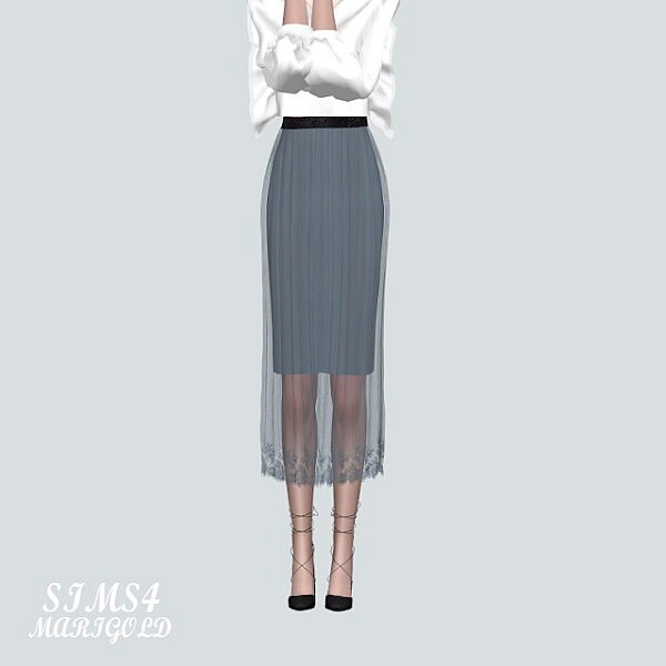 ST4 Accordion Long Skirt from SIMS4 Marigold