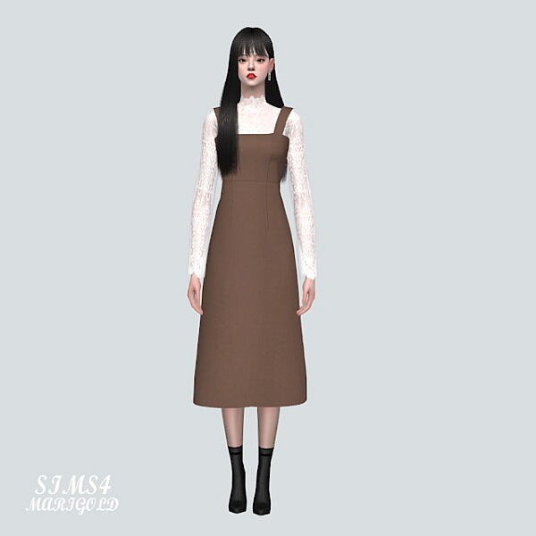 CB Lace Blouse Long Dress from SIMS4 Marigold