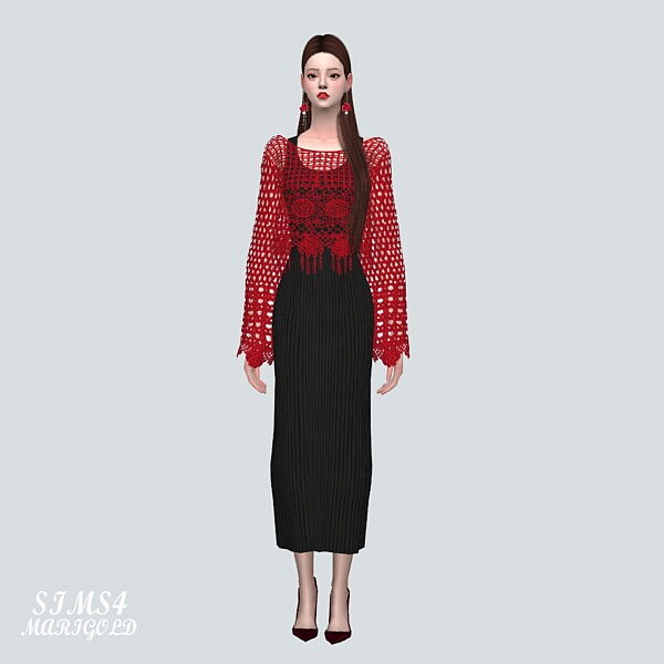 ST Mesh Long Dress from SIMS4 Marigold