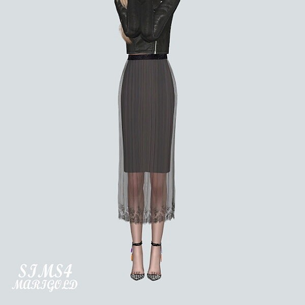 ST4 Accordion Long Skirt from SIMS4 Marigold