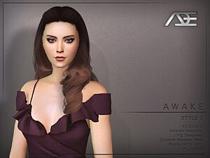 Awake Style 3 Hairstyle Sims 4 CC