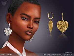 Baroque Heart Drop Earrings by feyona