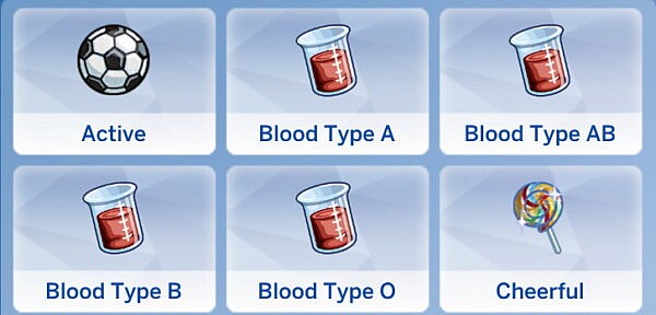 Blood Type Mod by shiningmoonmods from Mod The Sims