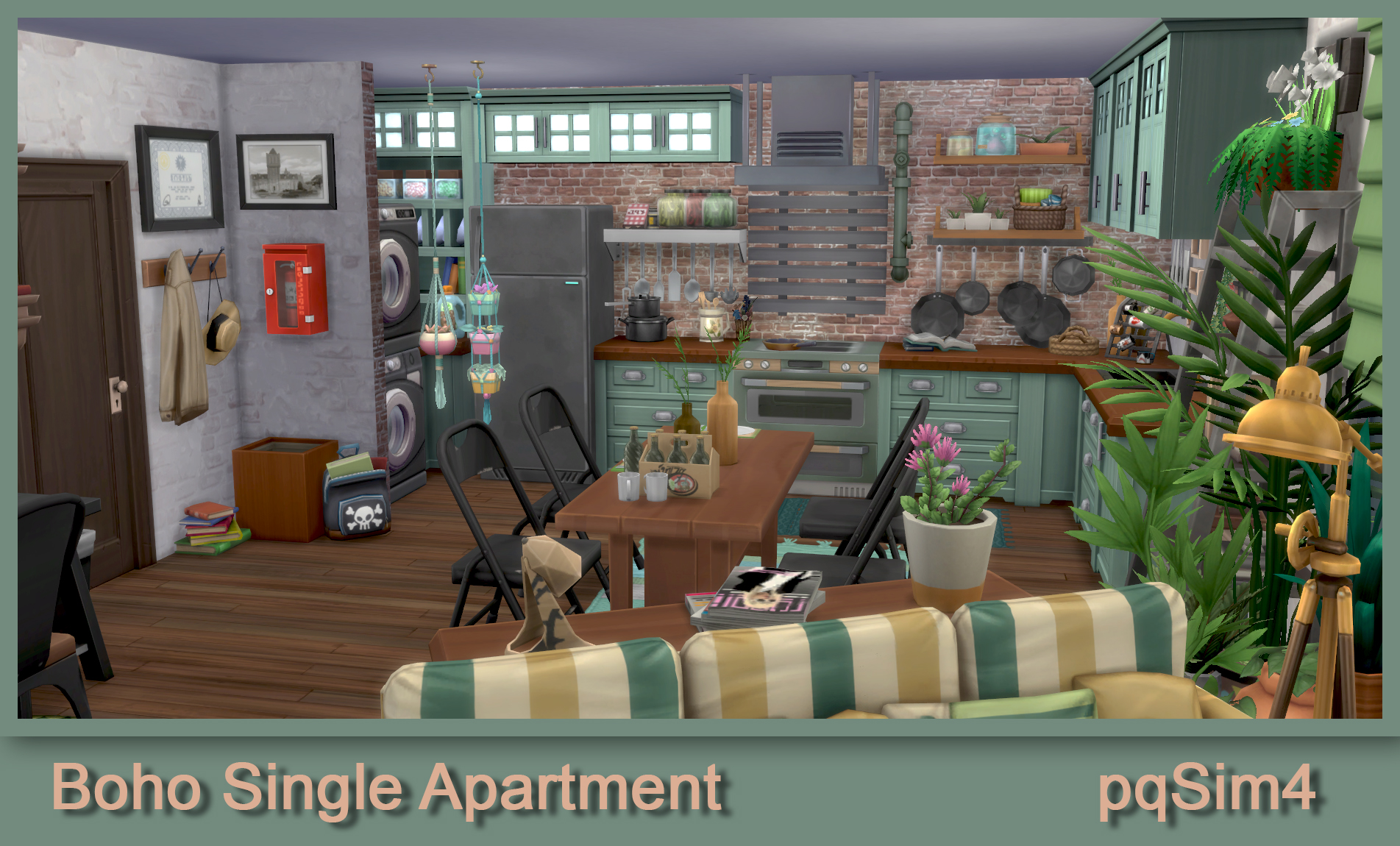 Boho single apartment from PQSims4