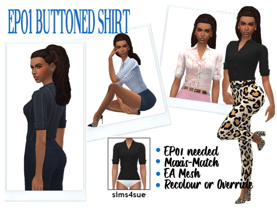 Buttoned Shirt from Sims 4 Sue