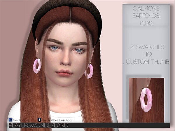 Calmone Earrings Kids Sims 4 CC
