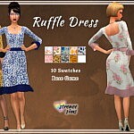 Casual Ruffle Dress Sims 4 CC