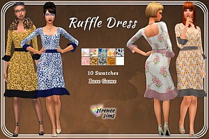 Casual Ruffle Dress Sims 4 CC