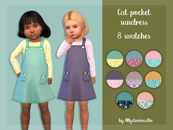 Cat pocket sundress for toddlers sims 4 cc