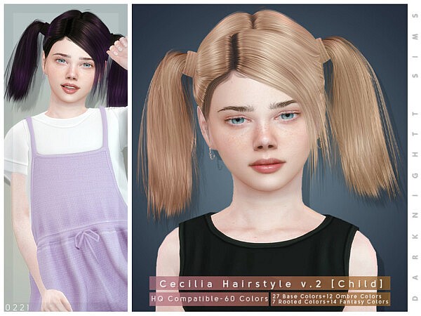 DarkNighTt Cecilia Hairstyle V2 from TSR