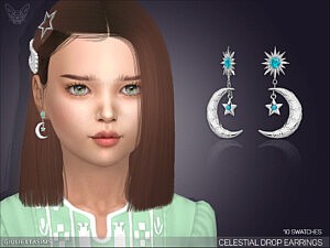 Celestial Drop Earrings For Kids Sims 4