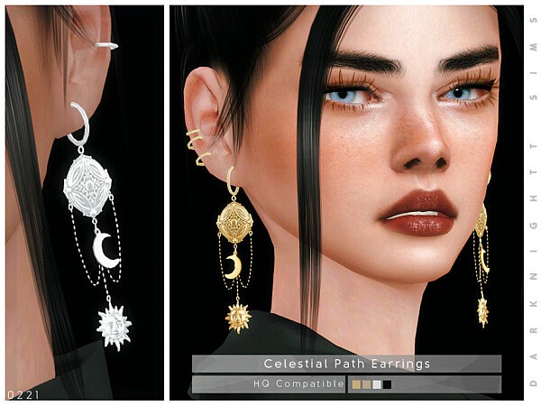 Celestial Path Earrings sims 4 cc
