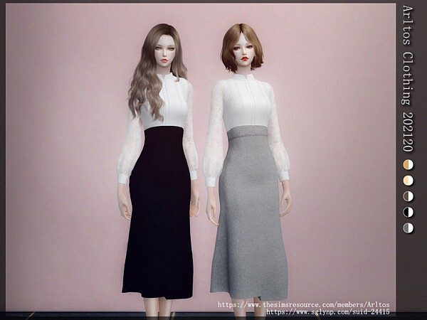 Clothing Long Dress Sims 4 CC