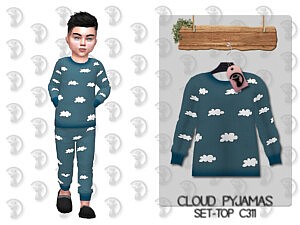 Cloud Pyjamas Set Top Toddlers Boys Sims 4 CC