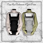 Crop Knit Turtleneck and Tight Dress Sims 4 CC