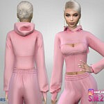 Cropped Hoodie With a Top sims 4 cc