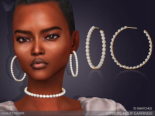 Crystal Hoop Earrings by feyona from TSR