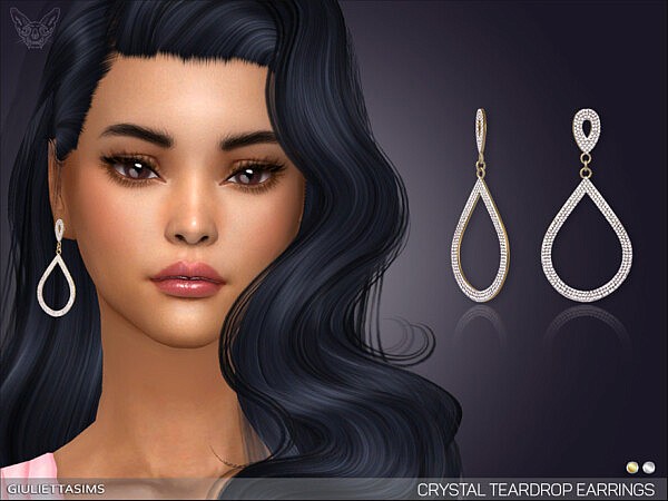 Crystal Teardrop Earrings by feyona from TSR