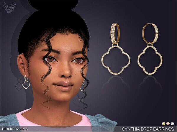 Cynthia Drop Earrings For Girls by feyona from TSR
