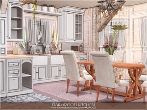 Darkwood Sims 4 Kitchen