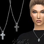 Diamond pave cross pendant sims 4 cc