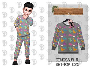 Dinosaur Pajama Top Sims 4 CC