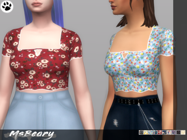 Ditsy Floral Crop Top by MsBeary from TSR