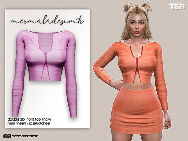 Double Zip Front Top by mermaladesimtr from TSR