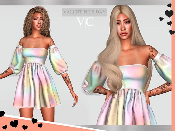 Dress Valentines Day I by Viy Sims from TSR