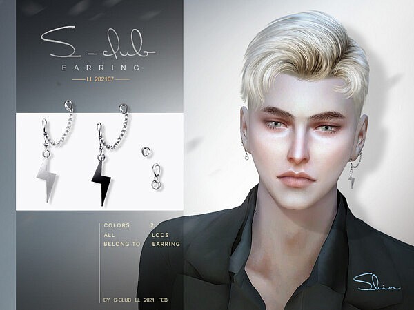 Earrings 202107 by S Club from TSR