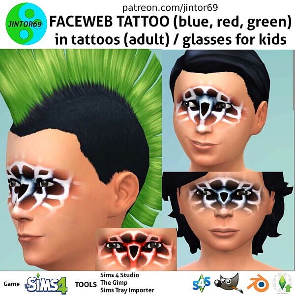 FaceWeb Tattoo by jintor69 from Luniversims
