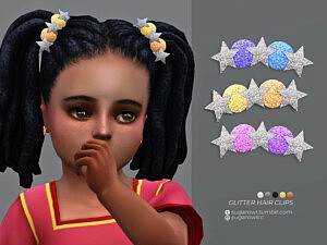 Glitter hair clips Toddlers Sims 4 cc