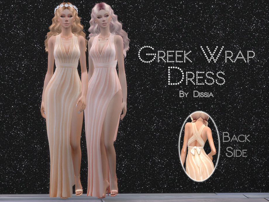 Greek Wrap Dress by Dissia from TSR • Sims 4 Downloads