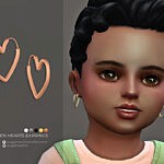 Hayden Hearts earrings for toddlers Sims 4 CC
