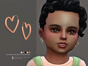 Hayden Hearts earrings for toddlers Sims 4 CC