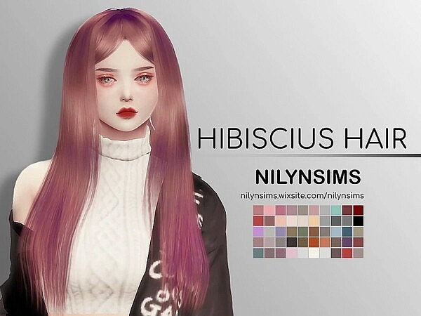 Hibiscus Hair from Nilyn Sims 4