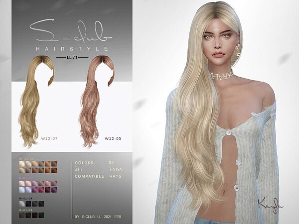 Kayla Hairstyle N71 by S Club from TSR